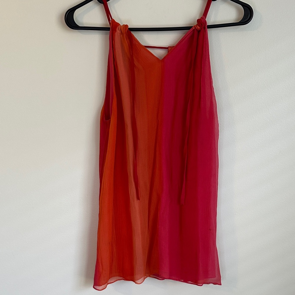 Ralph Lauren Vibrant Pink and Orange Silk Top - Picture 4 of 7